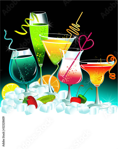 Set of drinks