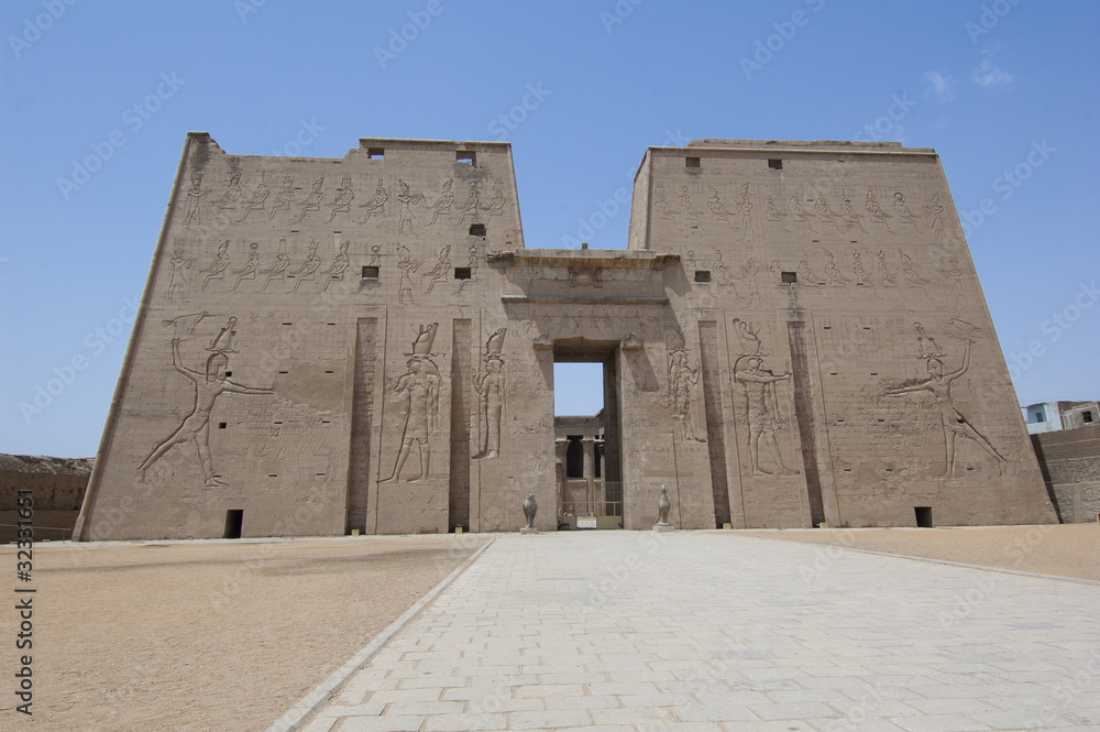Main entrance to the temple at Edfu