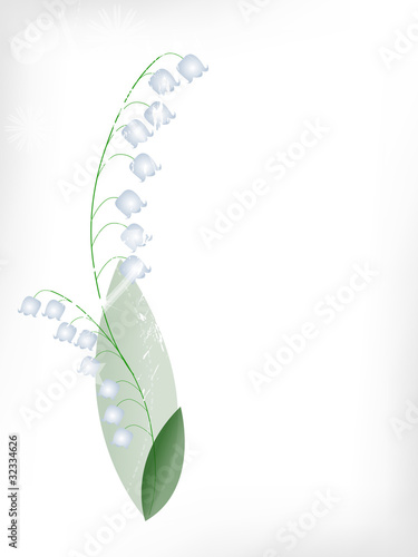 Retro card with lily of the valley