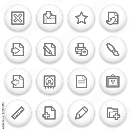 Document icons, on white buttons.