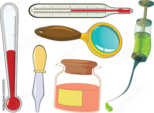 The complete set the medical tool. Medicines clip art