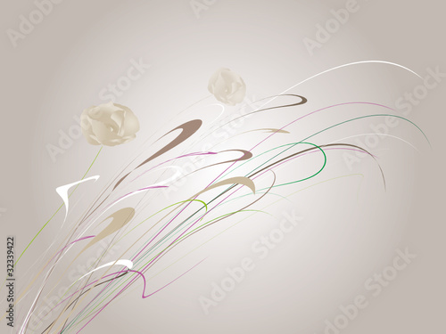 fond abstrait coquelicots