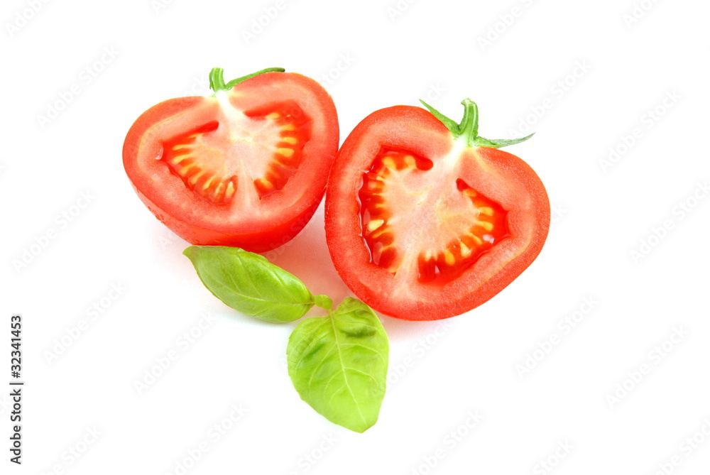 Fototapeta premium Tomate und basilikum
