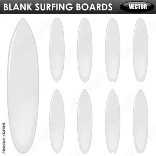 Blank surfing boards set