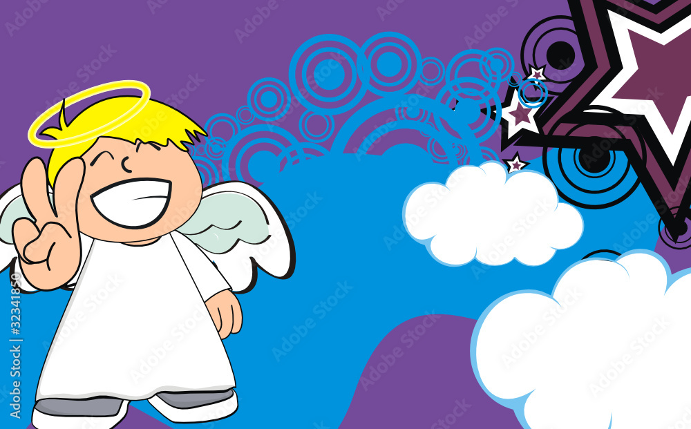 angel kid cartoon background4
