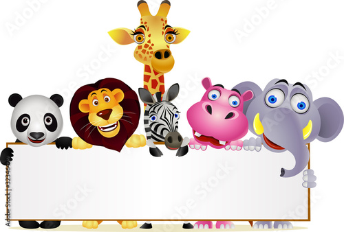 Animal cartoon and blank space
