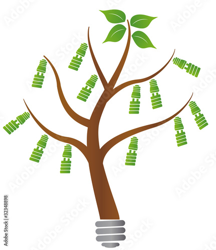 tree with light bulb