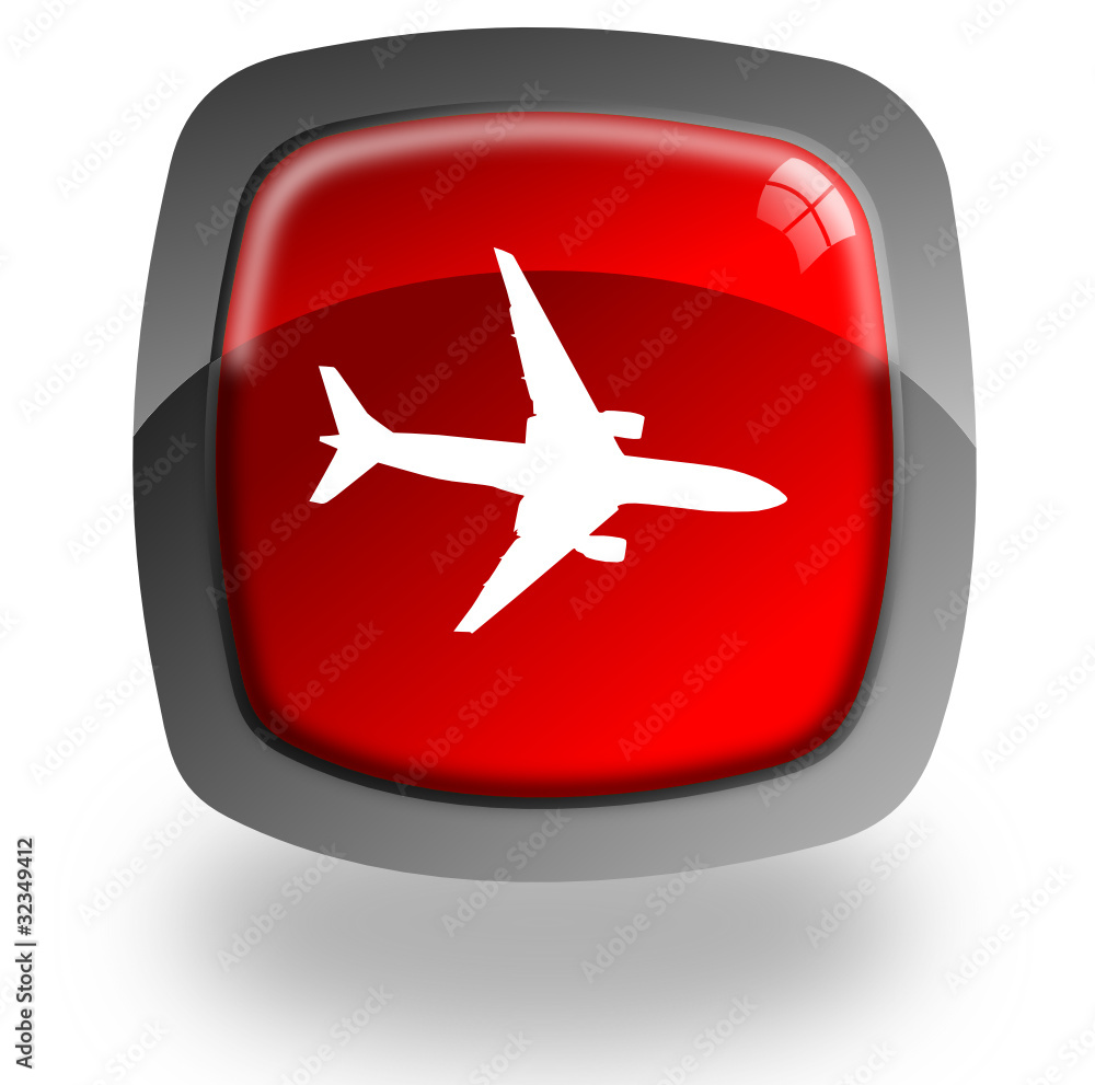 Airplain glossy icon Airplain glossy icon