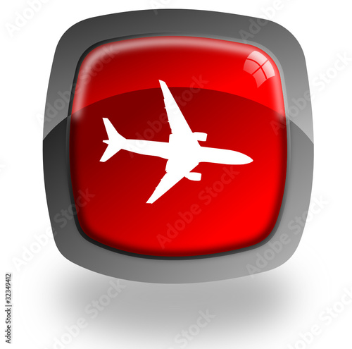 Airplain glossy icon