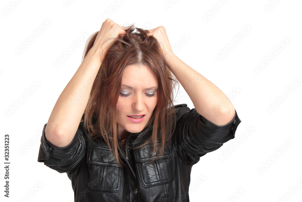 Pretty young woman in despair Pretty young woman in despair