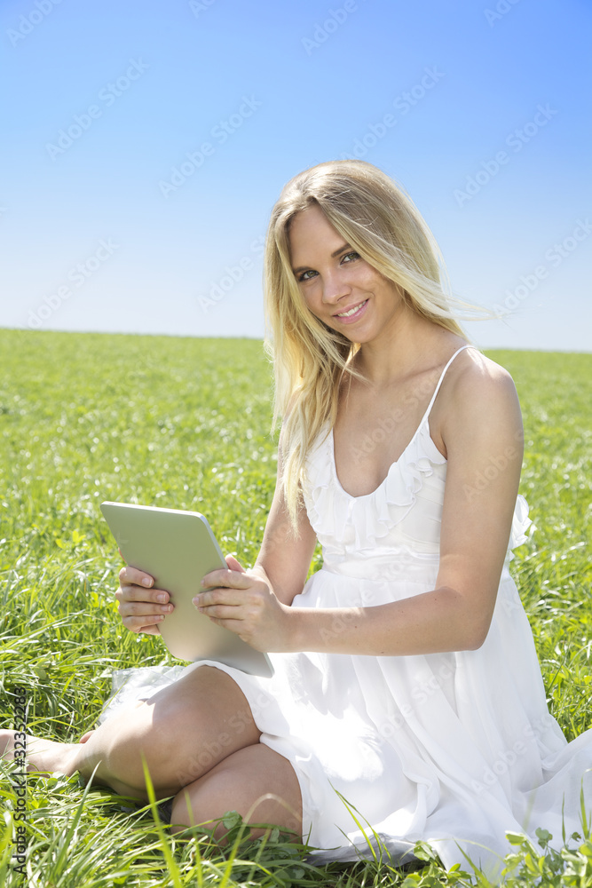 young woman with tablet computer young woman with tablet computer