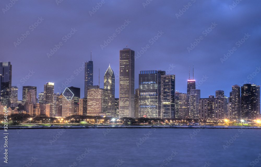 Fototapeta premium Downtown Chicago at Night