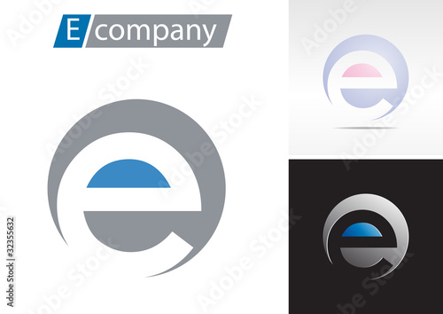 Logo spherical letter E # Vector