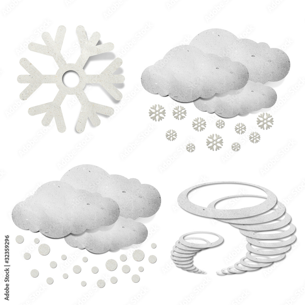 Weather grunge recycled paper craft stick on white background Weather grunge recycled paper craft stick on white background