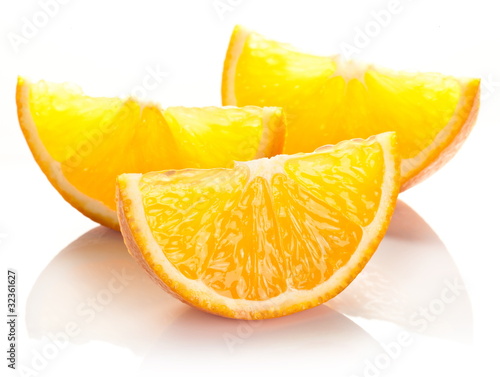 Foto Orange slice on a white background.