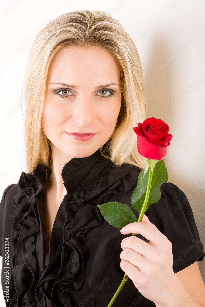 Elegant sexy woman hold red rose Elegant sexy woman hold red rose