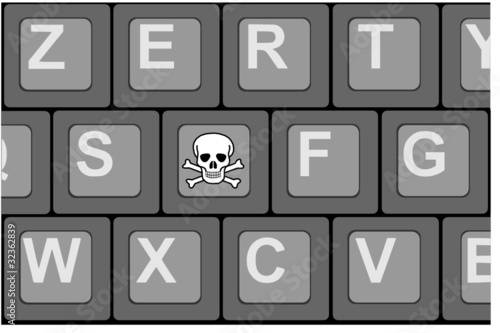 Clavier et tête de mort