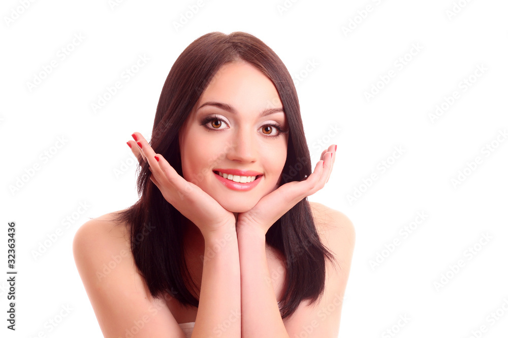 Beautiful young smiling woman with healthy skin and great teeth Beautiful young smiling woman with healthy skin and great teeth