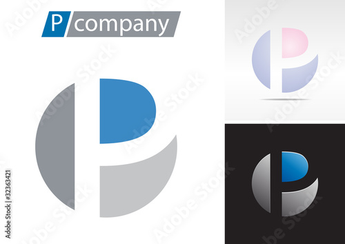 Logo spherical letter P # Vector