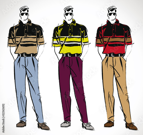 Fashion & handsome men. Vector illustration