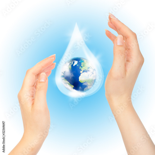 Drop of water with Earth.