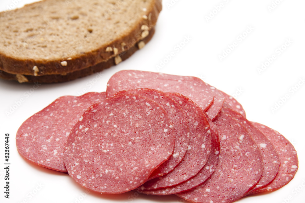 Brot und Putensalami