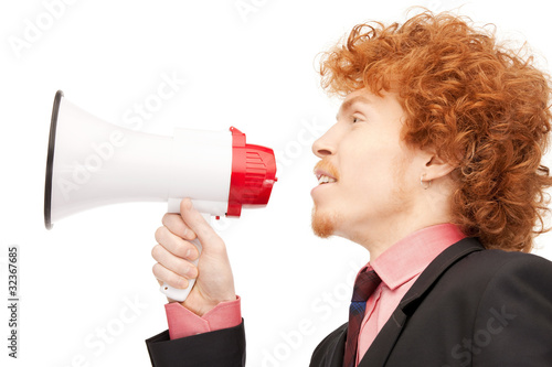 man with megaphone