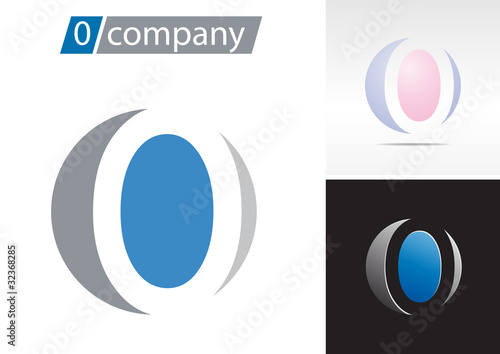 Logo spherical number 0, letter O # Vector