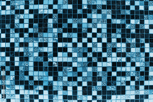 Dark and light blue ceramic tile background