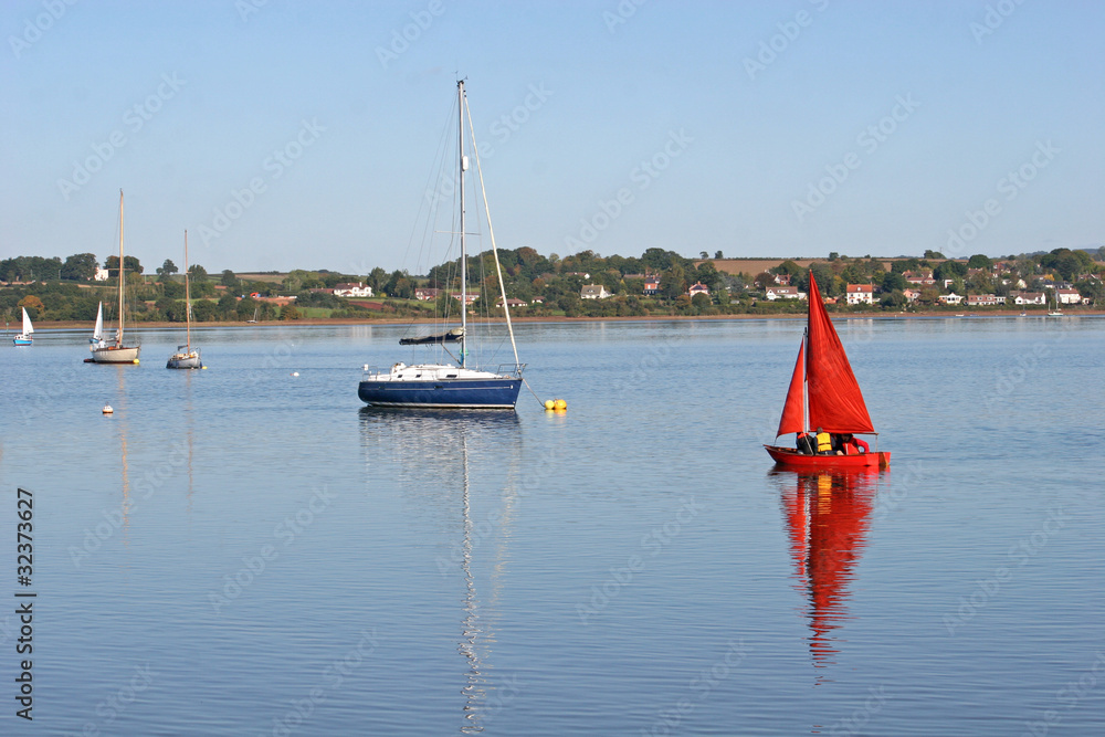 Fototapeta premium boats on River Exe