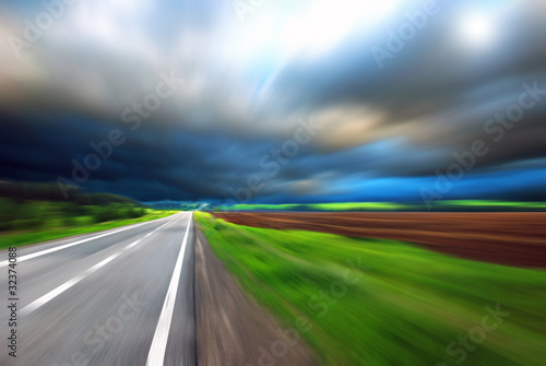 Blurred Road with blurred sky