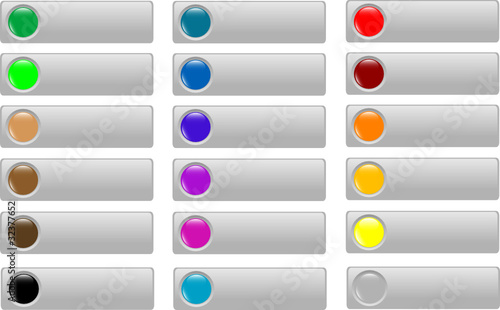 Empty Colored web button collection