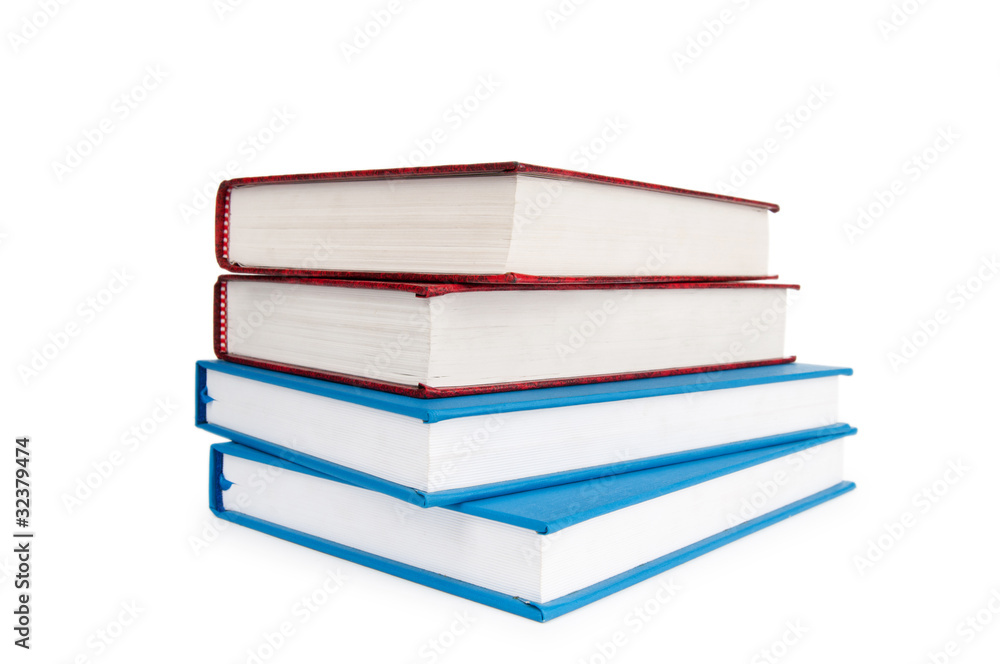Stack of books isolated on the white background Stack of books isolated on the white background