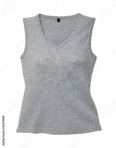 tank top shirt grau isoliert vor weiß