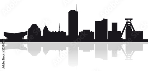 Skyline der Stadt Essen (Silhouette)