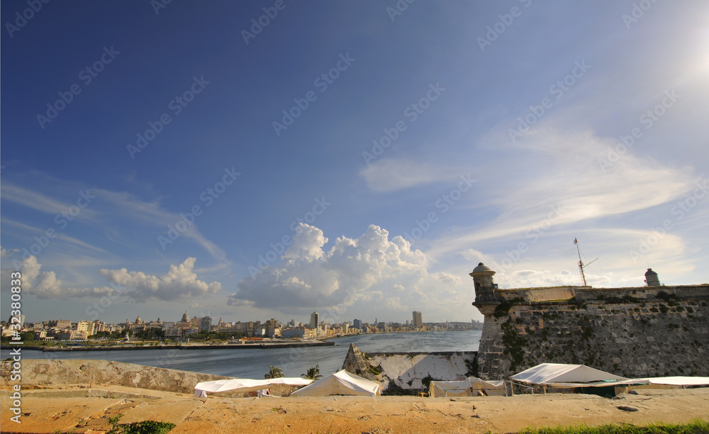 Havana bay entrance from el Morro Fortress