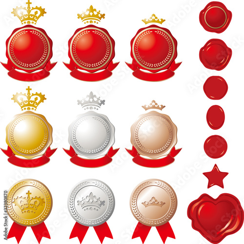 Set of medal and coin