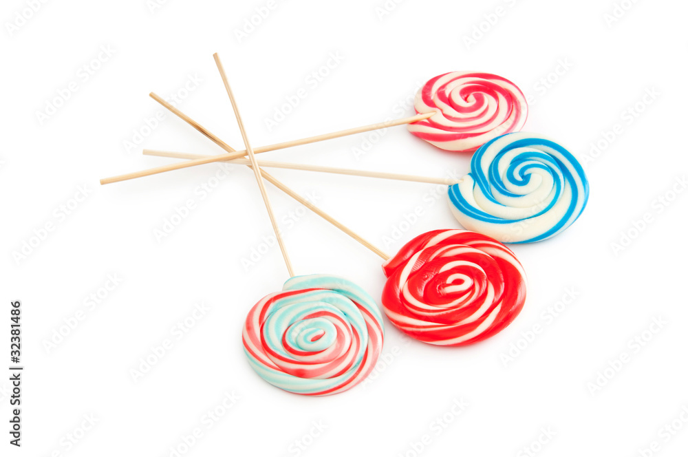 Colorful lollipop isolated on the white Colorful lollipop isolated on the white