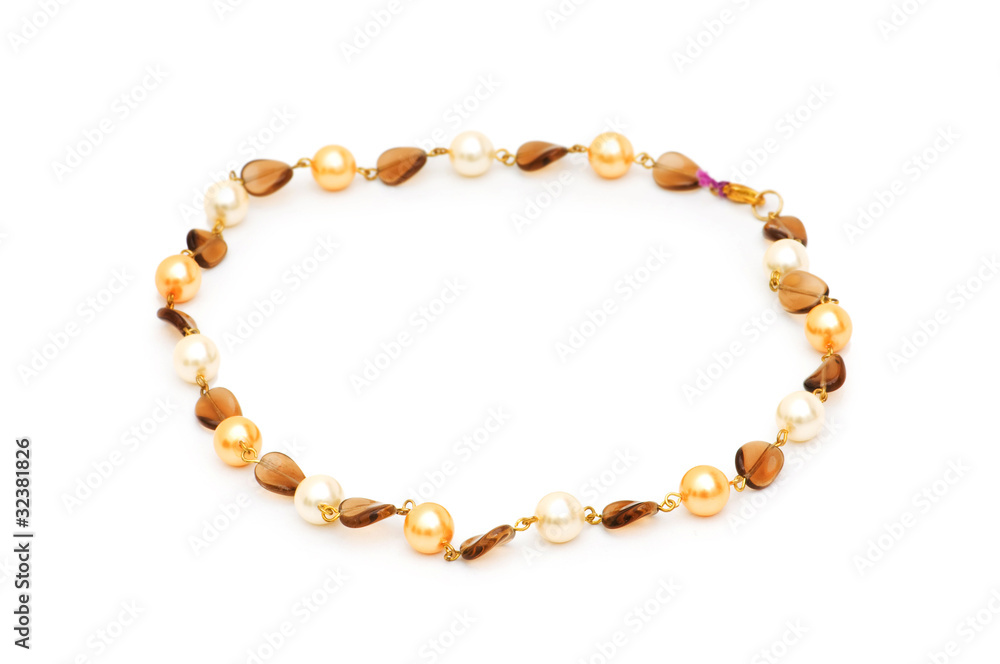 Elegant necklace isolated on the white background Elegant necklace isolated on the white background