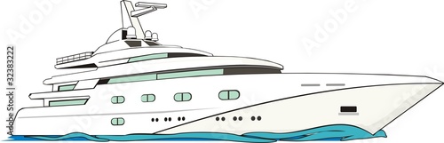luxurious sailboat on motor power