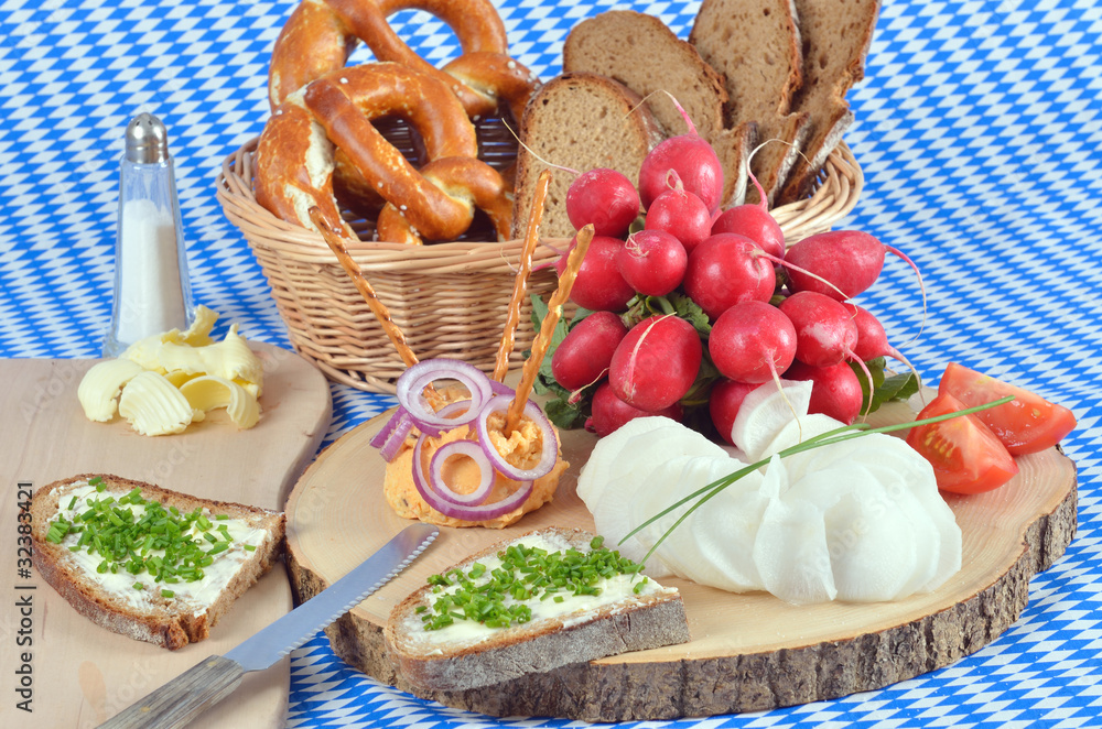 Brotzeit im Biergarten Stock Photo | Adobe Stock