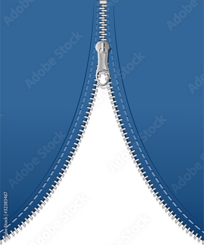 Cerniera Lampo Blue Jeans-Zip Open-2-Vector