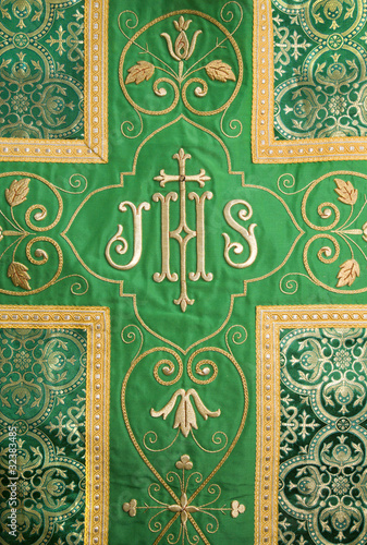 cross - detail from green vestment photo