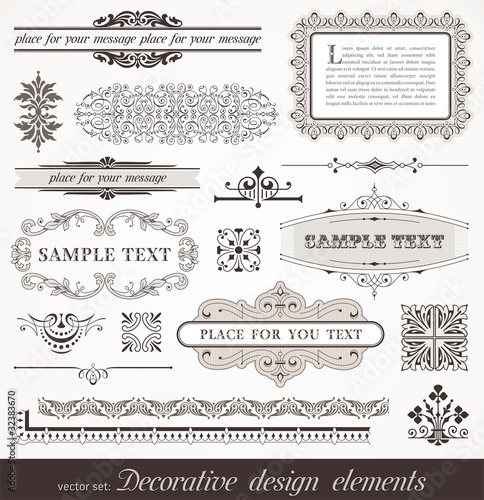 Decorative design elements, page & book decors
