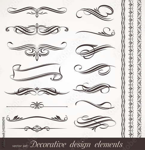 Vector decorative calligraphic design elements & page decor