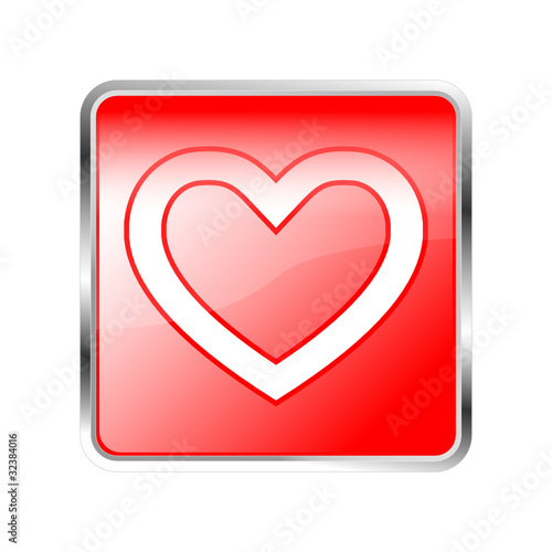 Button Herz Liebe rot