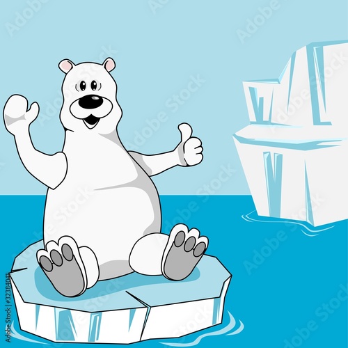 Polar bear on an ice floe