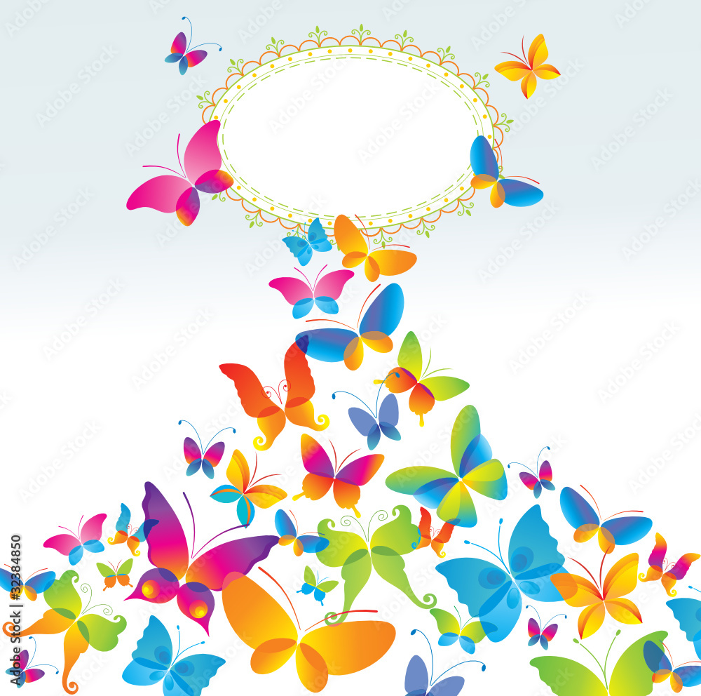 Colorful background with butterfly.