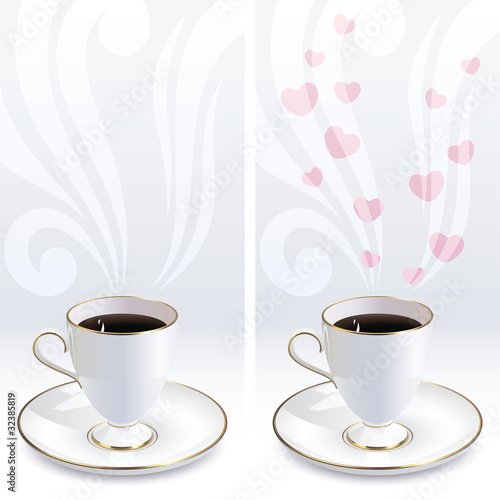 Vintage card with coffee mug