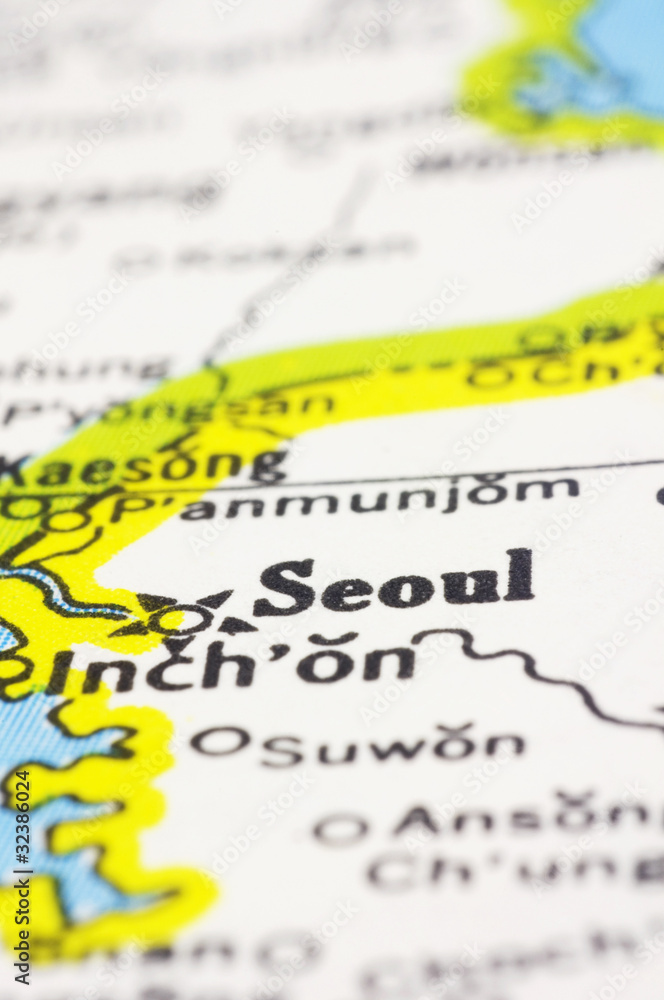 Fototapeta premium Seoul on map